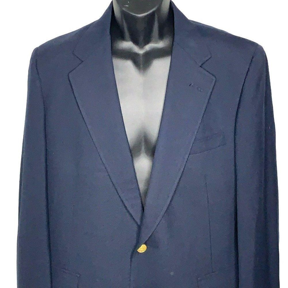 Vintage Cricketeer Sport Coat Navy 44 Season Skipper 2 Button Pockets Union Made